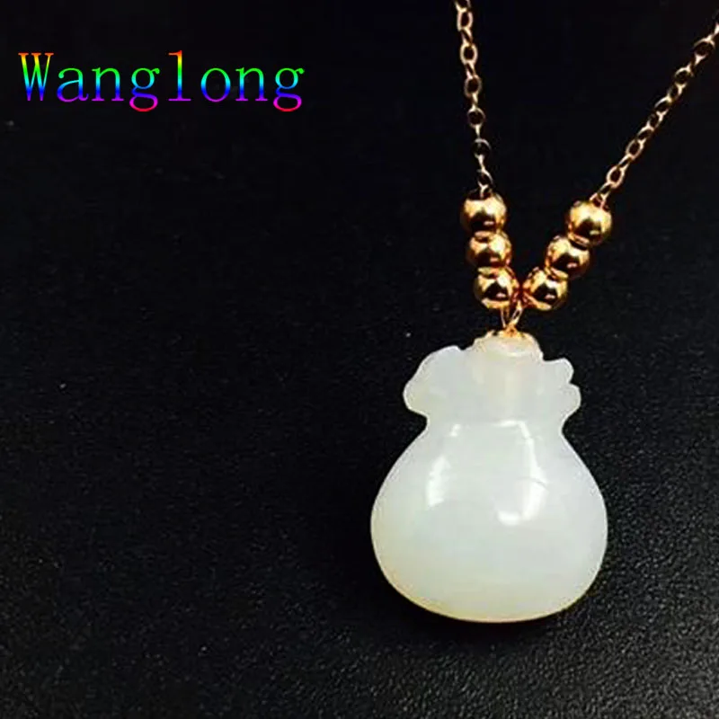 Wanglong, желтое золото, натуральный камень, кулон Эльф на полке 12*14 мм, сумка для денег, элегантный и изысканный для женщин, ювелирные изделия