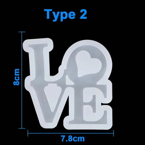 LOVE/HOME Silicone Mold Letters Casting Molds Heart Shape Home Craft Decoration Crystal Glue Cake Candy Jewelry Making Tool