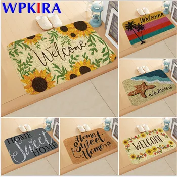 

2pcs Entrance Door Floor Mat Kitchen Anti-slip Carpet Door Pad Bathroom Printed Carpet Doormat Hallway Home Decora CP-AD519