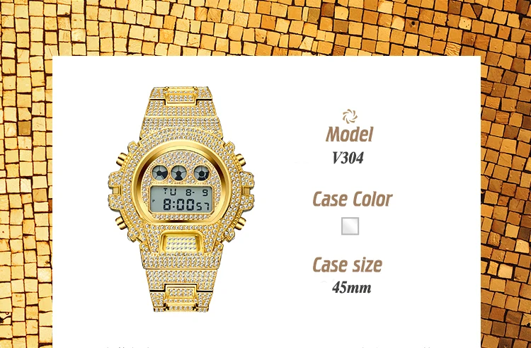 Мужские часы MISSFOX, Роскошные, светодиодный, цифровые, кварцевые, 18 K, золотые часы для мужчин, G стиль, ударопрочный, AAA, мужские наручные часы