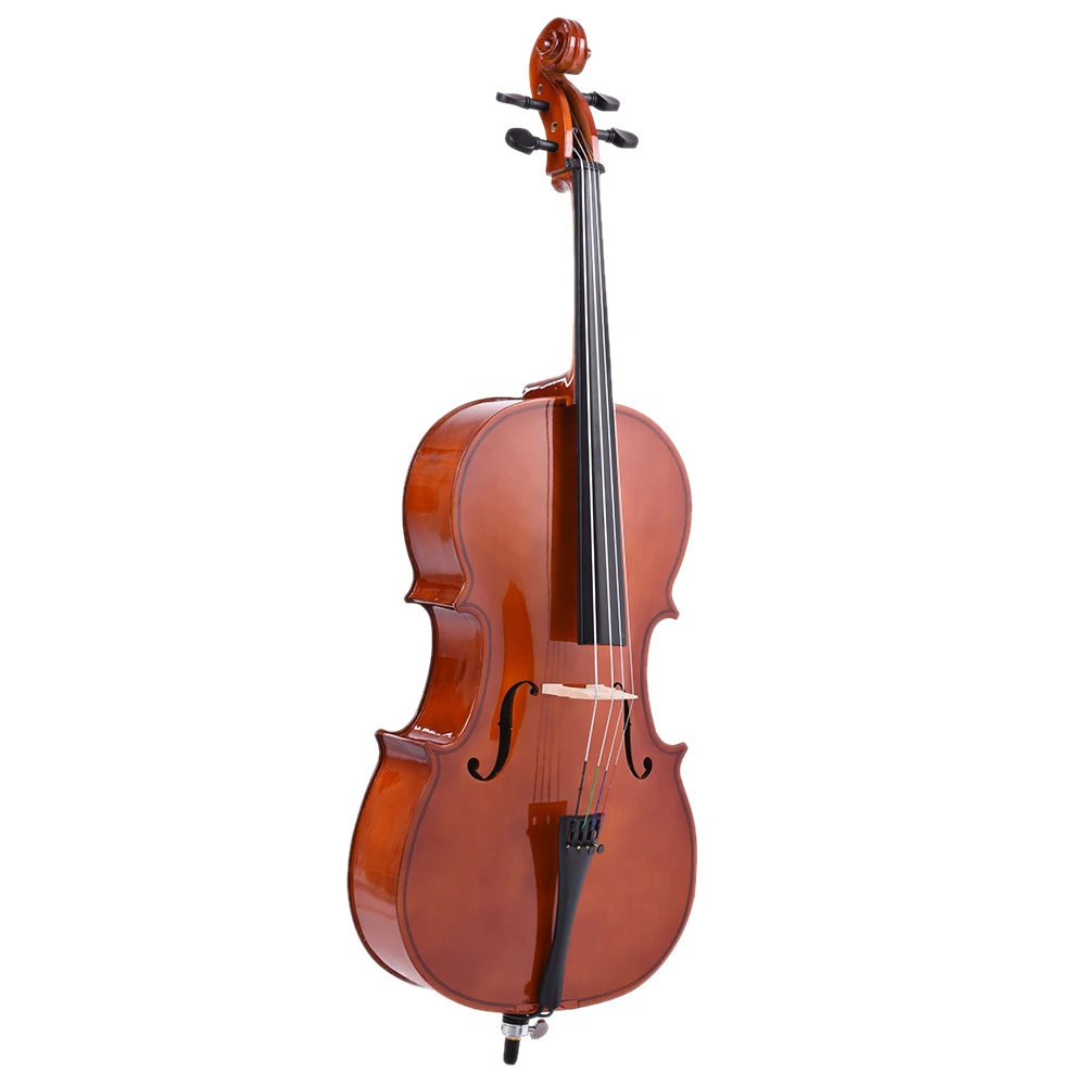 

1/2 Wooden Cello Matte Finish Basswood Face Board with Bow Carrying Bag for Students Music Lovers