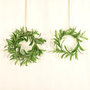 

Artificial Garland Peace Olive Leaf Wreath Ornaments Olive Branch Door Ring Wedding Decoration Holiday Home Window Ornaments
