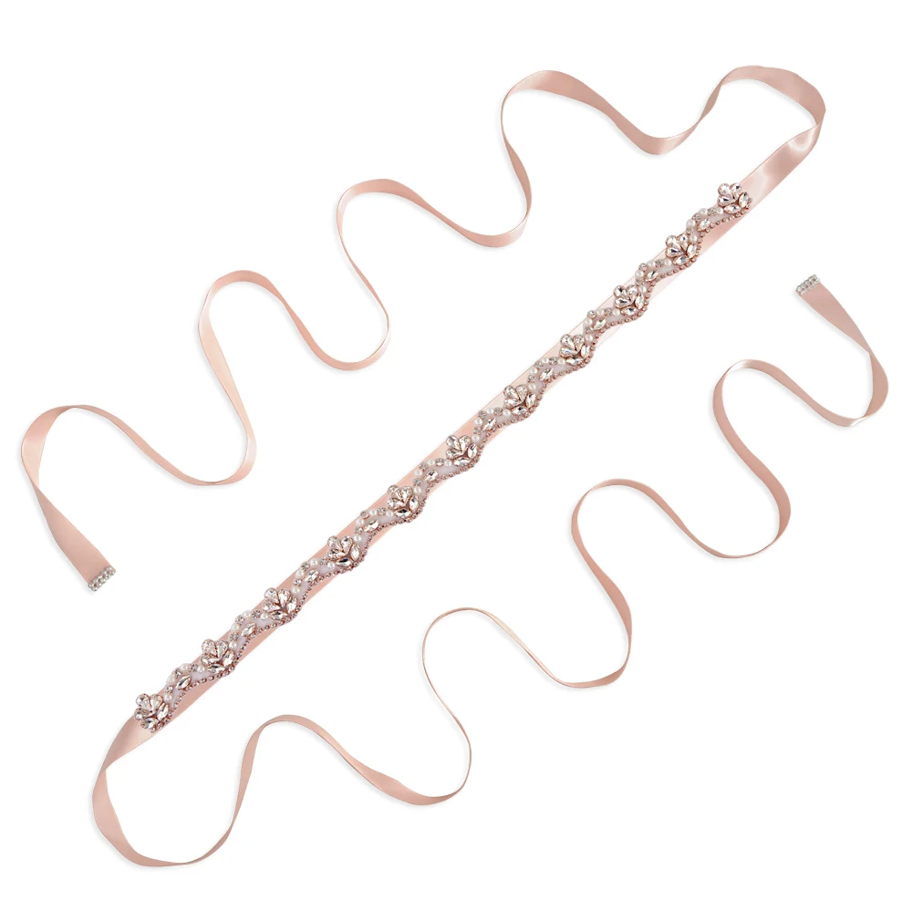vintage pink TRiXY S421-RG, розовое золото, стразы, свадебный пояс, кристалл, свадебный пояс, пояс для невесты, платья для подружек невесты, аксессуары - Цвет: vintage pink