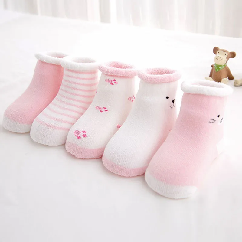 5 pairs /3 Pairs Baby Warm Winter Girl 0-24 Boy for Socks Birthday Gift Infant Newborns Baby Socks Socks Months Socks