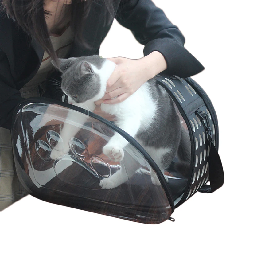 Прозрачный рюкзак для кошек переноска дышащая портативная дорожная сумка