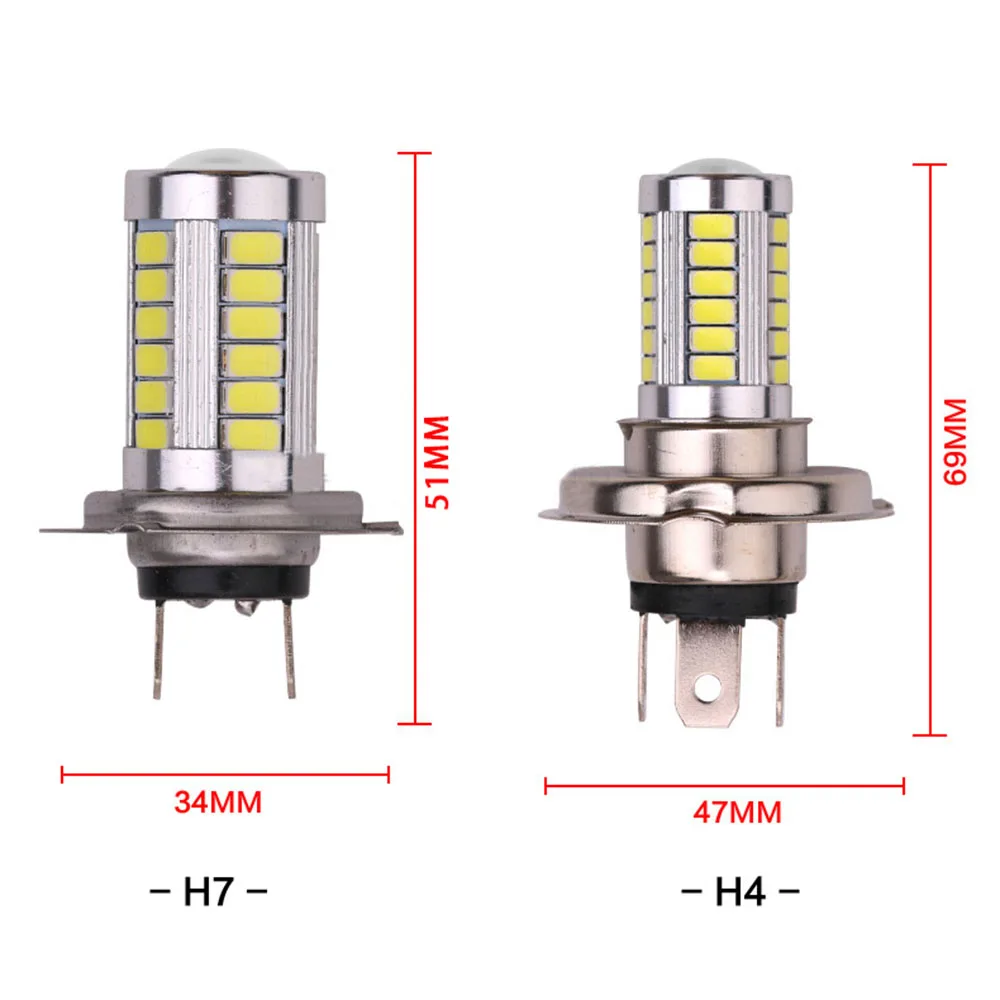 Цельнокроеное платье 12V H4 автомобиль 5630 SMD светодиодный головной светильник высокого ближнего и дальнего света Противотуманные фары дальнего светильник лампочка 6500K 800LM авто светодиодный вождения светильник
