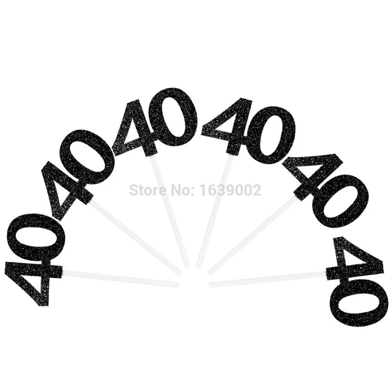black 40 12 шт. милые золотые блестки Лебеди бумага кекс декодекорации дня рождения для маленьких мальчиков и девочек пол раскрывает верхушка для торта - Цвет: black 40