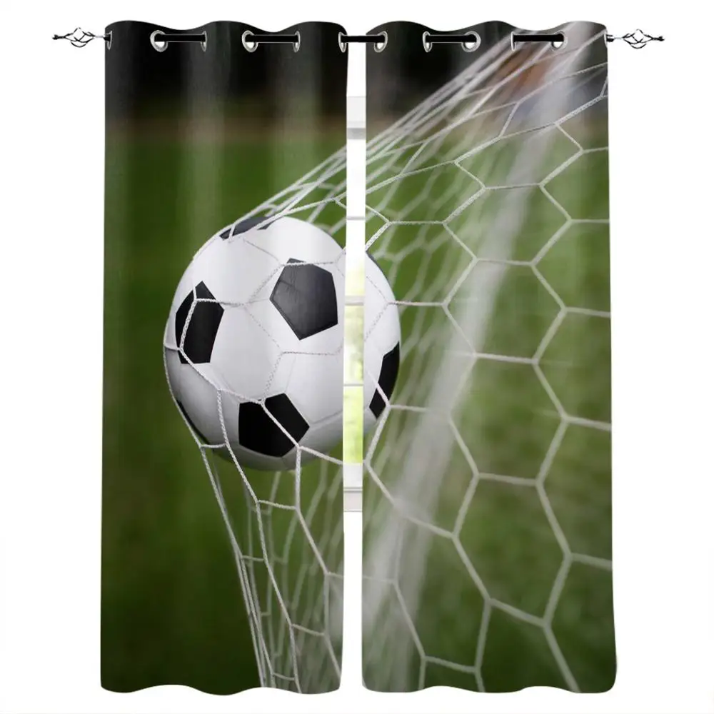 Curtain Soccer Ball on the Beach Wellmira Custom Made Window Printed 3D Sport 
