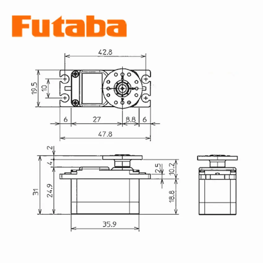 Futaba высоковольтный цифровой сервопривод S3175HV поддерживает S. Сигнал шины для воздушное судно с фиксированным крылом летательных аппаратов с дистанционным управлением