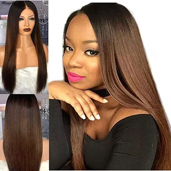 

#1b/4 Straight Silk Base 4x4 Lace Closure Human Hair Wigs For Women Glueless Bleached Knot Virgin Wig Pre Plucked With Baby Hair