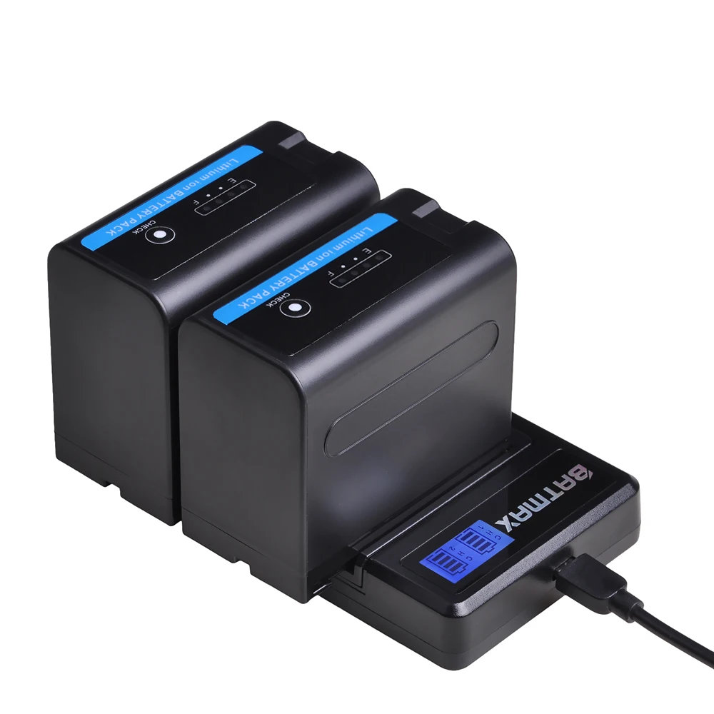 Bateria de Exibição Duplo para Sony Energia + 1 np F970 Ultra Rápido 3x Mais Carregador F930 F950 F770 F570 Ccd-rv100 2 Pçs 7200 Mah Np-f970 - Image 6