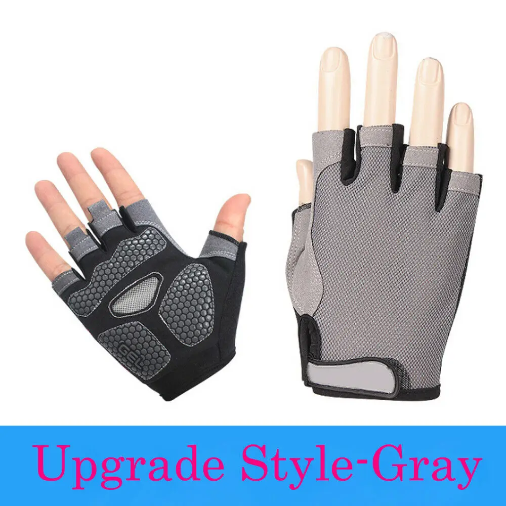 Спортивные велосипедные перчатки с полупальцами велосипедные гелевые накладки MTB дорожные велосипедные гоночные перчатки Обычная обновленная версия зимних перчаток - Цвет: Gray  Upgrade