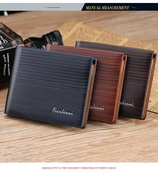 

Men's Slim Card Holder Bifold Wallet with Stitch Details