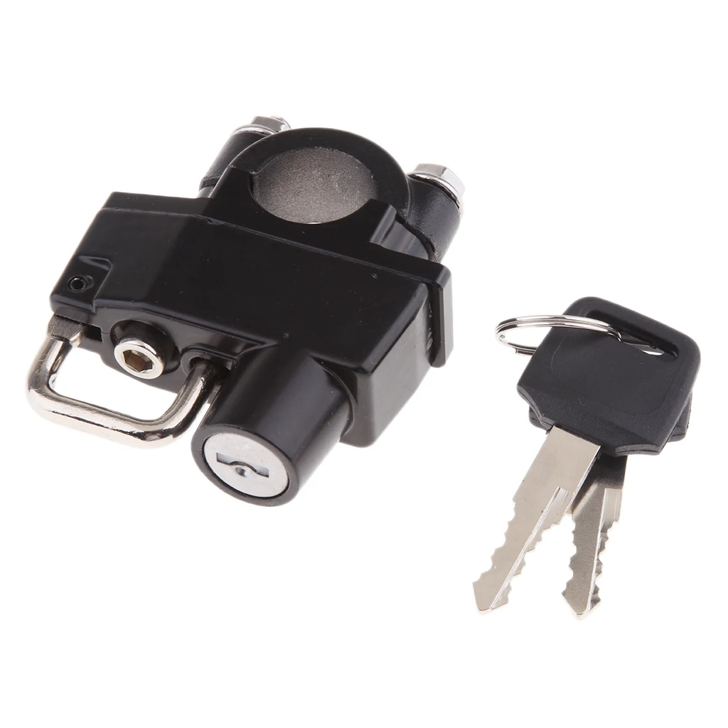 Черный Универсальный мотоциклетный шлем замок и 2 клавиши Набор для 7/8 'དྷ мм