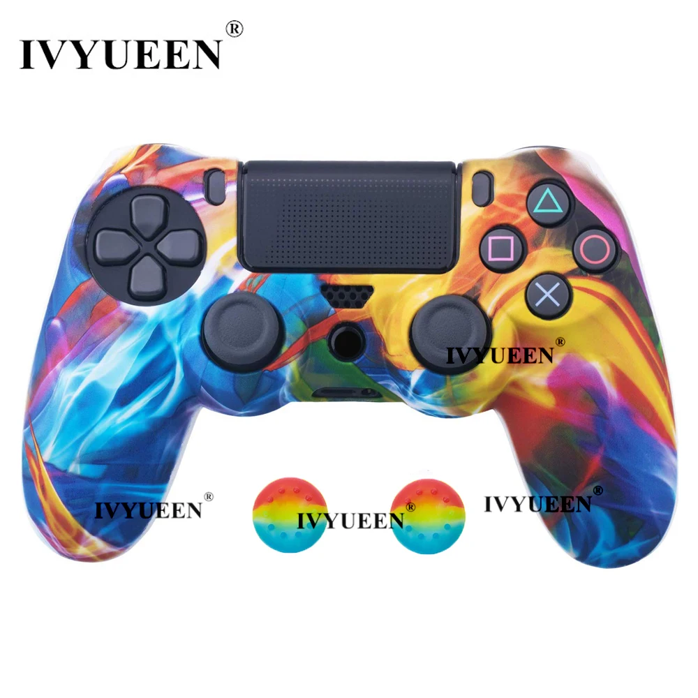 IVYUEEN 10 шт. силиконовый защитный чехол для sony playstation 4 PS4 DS4 Pro тонкий беспроводной контроллер Крышка Аксессуары для игр