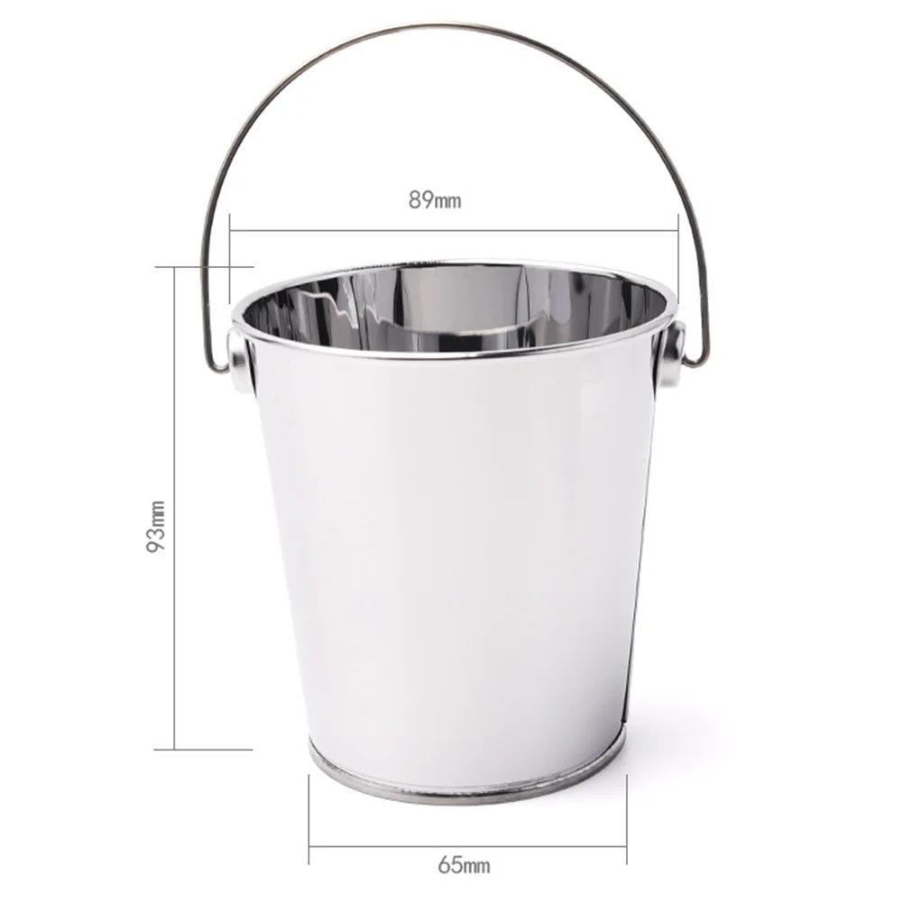 Tableware Dessert Snack Holder Restaurant Food Stainless Steel With Handle Container Kitchen Hotel French Fries Bucket Storage