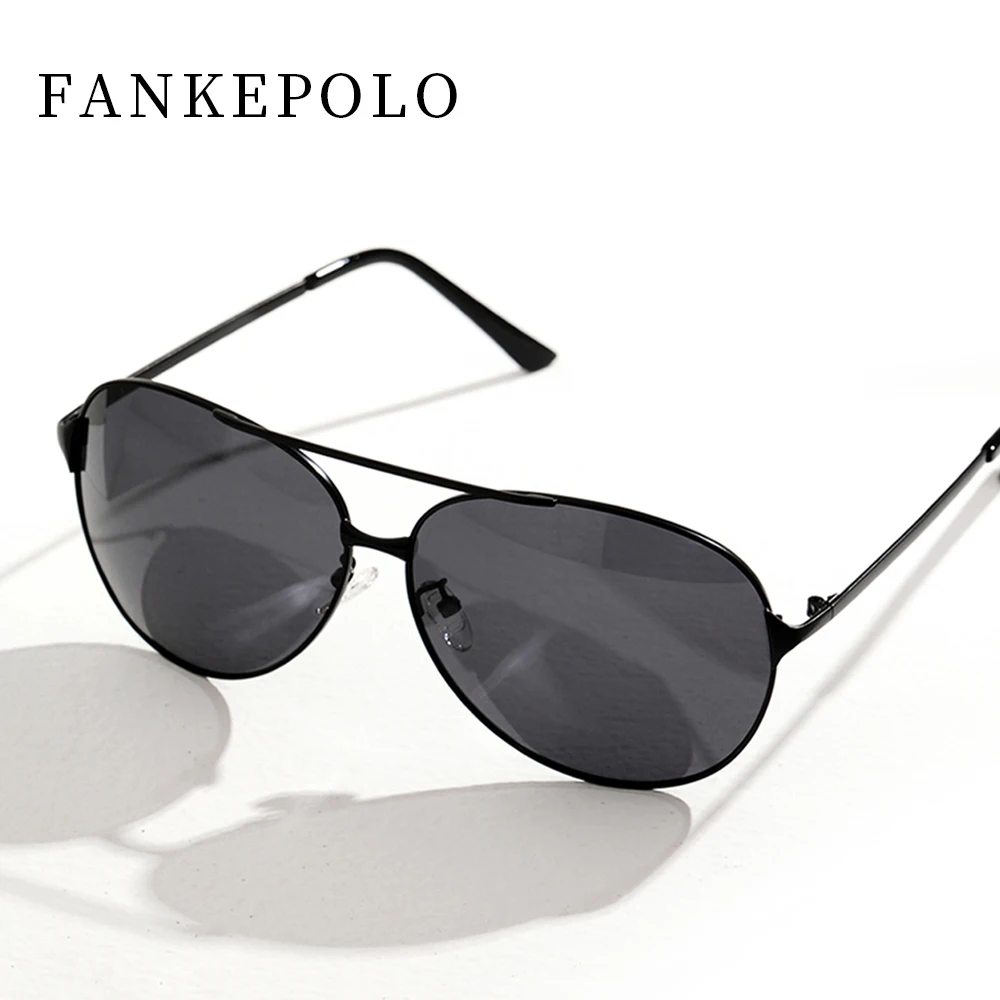 

FANKEPOLO round metal sunglasses men's black fashion uv400 UV brand designer big box sunglasses luxury retro dri ving mirror2019