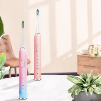 

Electric Toothbrush S800 Ultrasonic Sonic toothbrush USB Charging IPX7 Waterproof extra brushes head