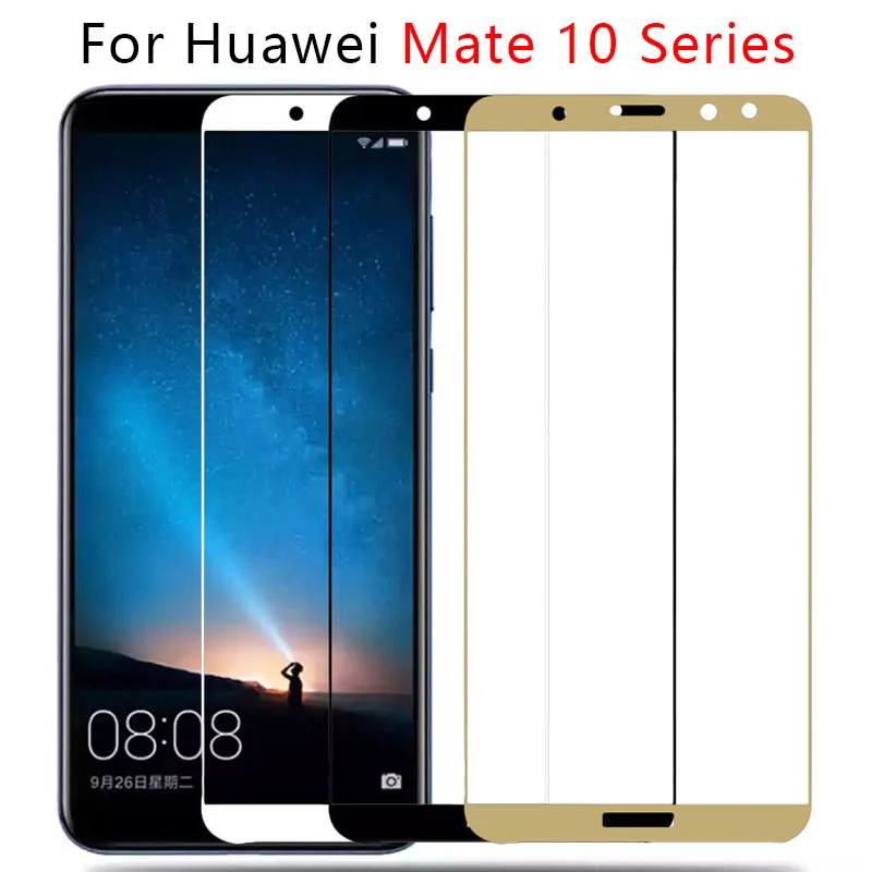 Case On For Huawei Mate 10 Lite Mate10 Pro Light Full Cover Tempered Glass  Screen Protector Phone Made Matte 10lite 10pro Tremp - AliExpress