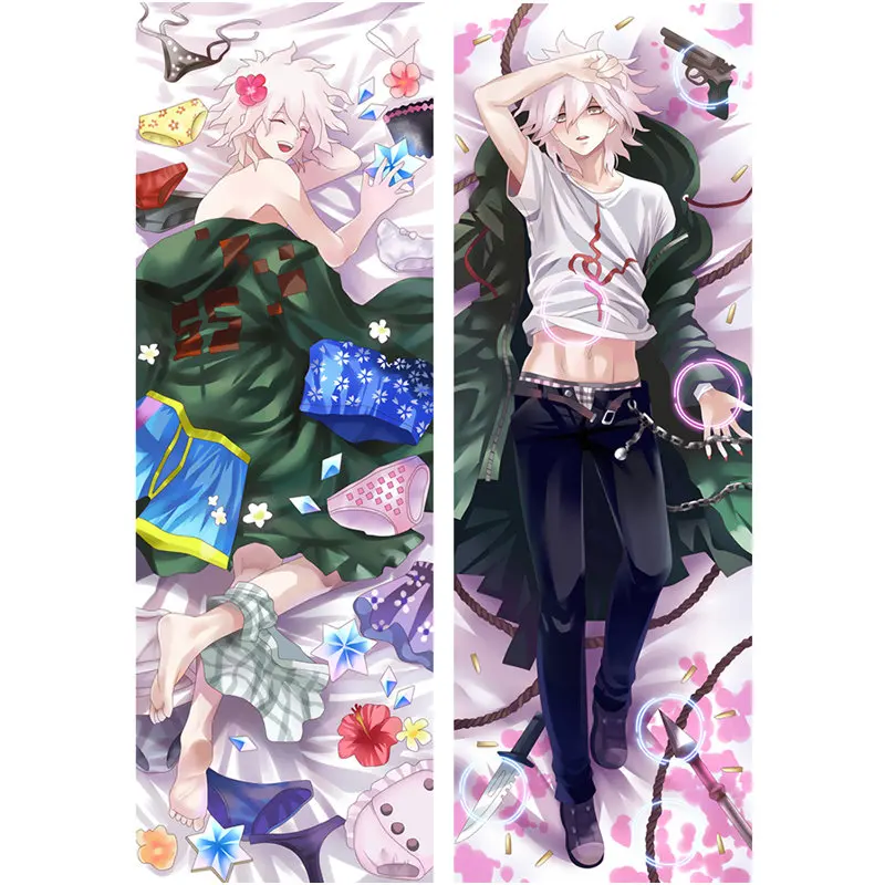 Peach skin Аниме данганронпа Наволочки Dakimakura Чехол Cool boy Naegi Makoto 3D двухсторонние постельные принадлежности обнимающие наволочки для подушек DM02 - Цвет: Peach skin