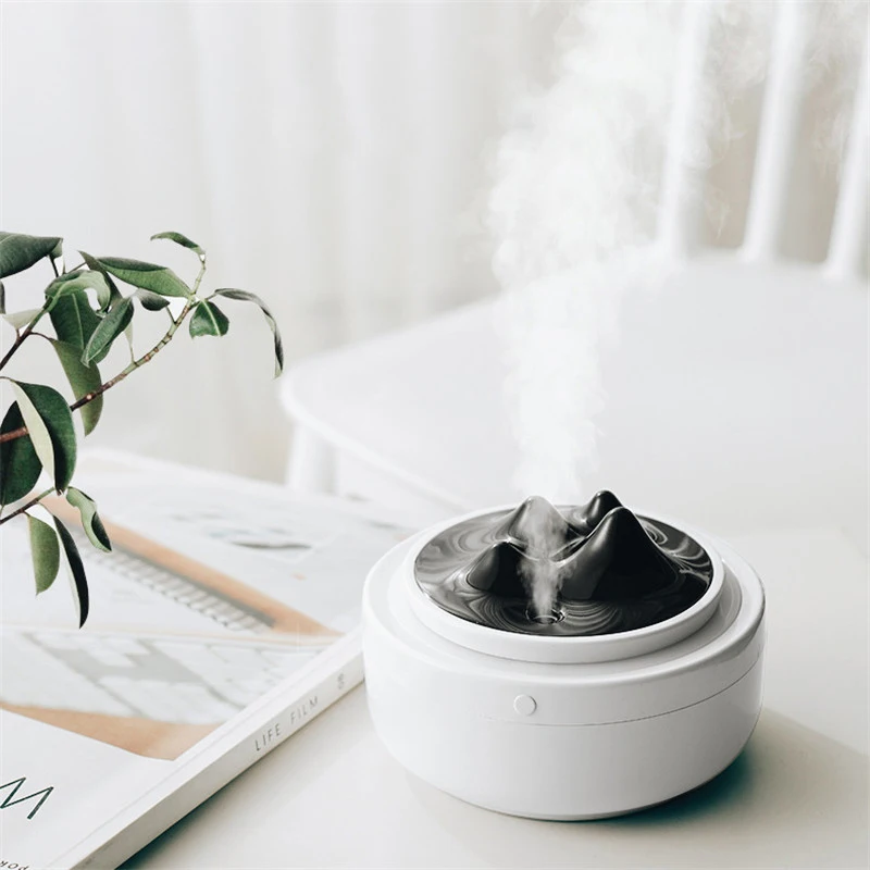 

300ML USB Air Humidifier For Home Mountain Essential Oil Diffuser Air Mist Maker Mini Humidification With Night Lights