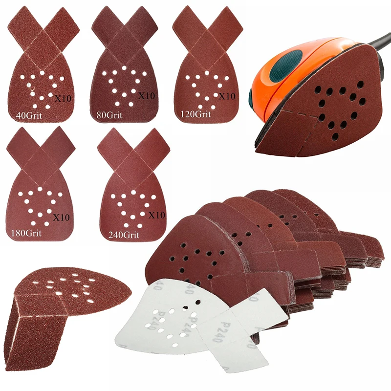 

50pcs 40/80/120/180/240Grit Mouse Sanding Sheets Sander Pads High Quality Sanding Pads for Abrasive Tool