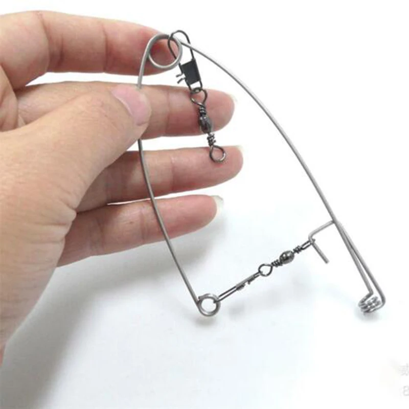 5pcs Automatic Fishing Hook Trigger Stainless Steel Spring