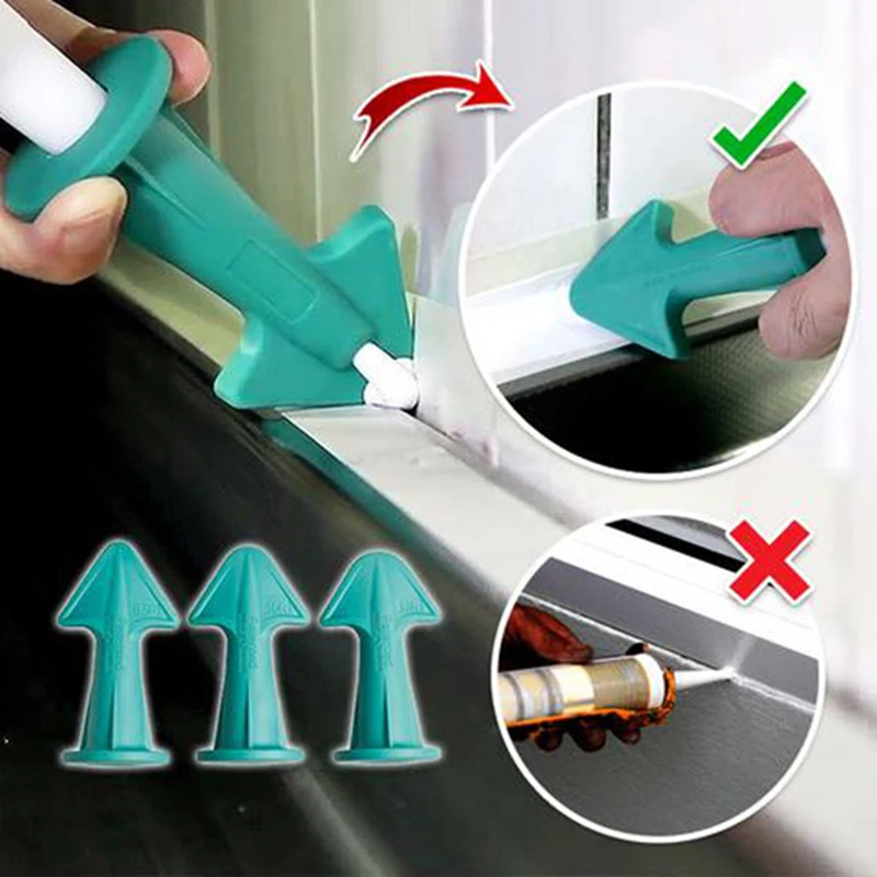 Silicon Sealant Nozzle Plus Scraper Set scraper&trowel caulking nozzle Applicator Silicone Caulking Finisher Home Tools 3pcs/set razor blade scraper