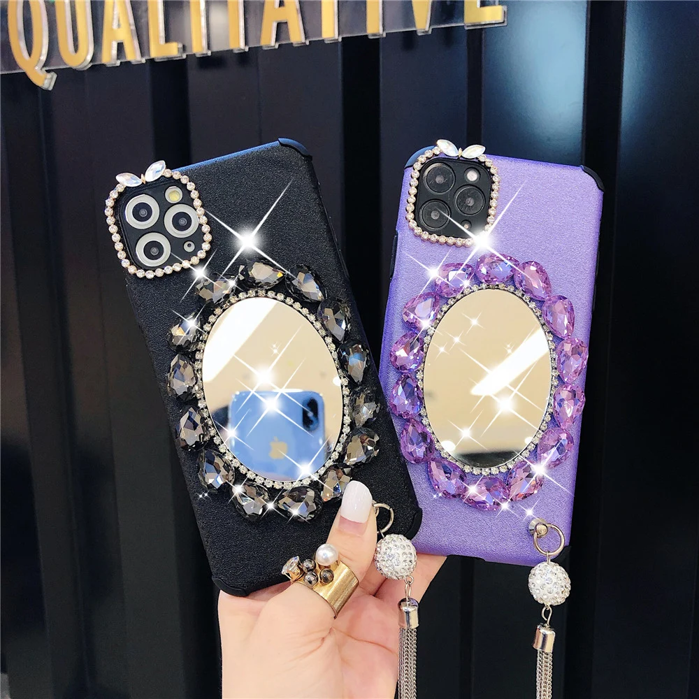 For iPhone 12 Mirror Tassel Phone Case 11 Pro MAX 6 6S 7 8 Plus X XR XS Back Cover / | Мобильные телефоны и аксессуары