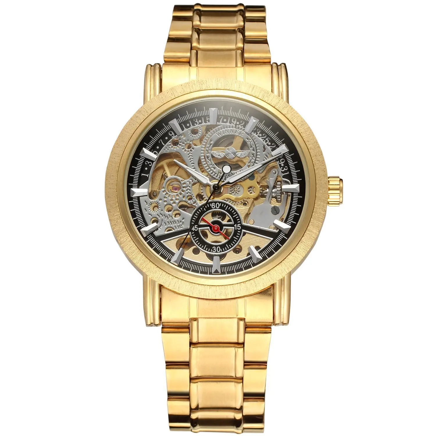 

Winner/Winner Steel Belt Fully Automatic Retro Analog Watch Men Business Casual Universal Watch