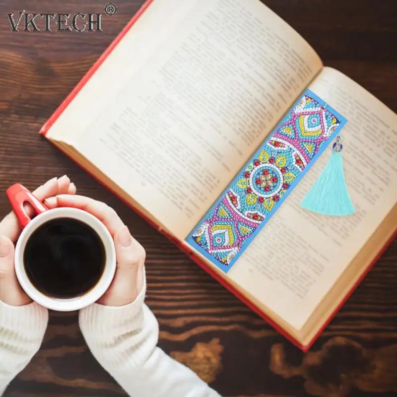 Алмазная вышивка 5D DIY кожа Закладка с кисточкой книжные марки алмазная Вышивка