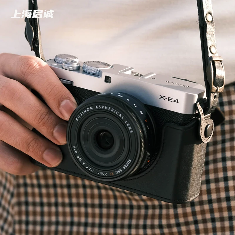 Câmera Foto Original Couro Genuíno Bolsa do Corpo Case Caixa para Fujifilm Fuji Xe4 Xe4 X-e4 Capa Protetora Base - Image 2