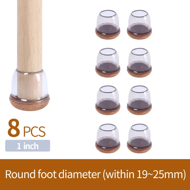 Upgraded Chair Leg Protector Covers Pads For Hardwood Furniture Floor Protectors Caps Sock Round Square Feet Protection Non Slip Diameter 19-25mm