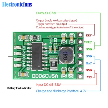 

DC 5V 2.1A Mobile Power Diy Board 4.2V Charge Discharge Boost Battery Protection Indicator Step Up Module 3.7V Lithium 18650 DIY