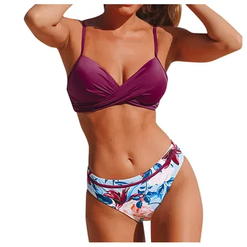 

Women High Waist Bikinis Swimwear Swimuit Female Retro Beachewear Bikini Set Купальник Biquini Купальники