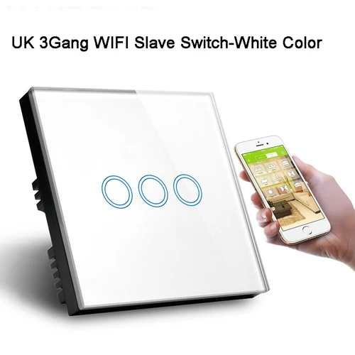UK 3Gang Slave-White ASEER, EU/UK/US 1/2/3/4 комплекта/Шторы WI-FI Slave переключатель, двухстороннее Управление переключатель нужно поработать с главный выключатель, если вы не можете использовать в качестве отдельного устройства - Цвет: UK 3Gang Slave-White