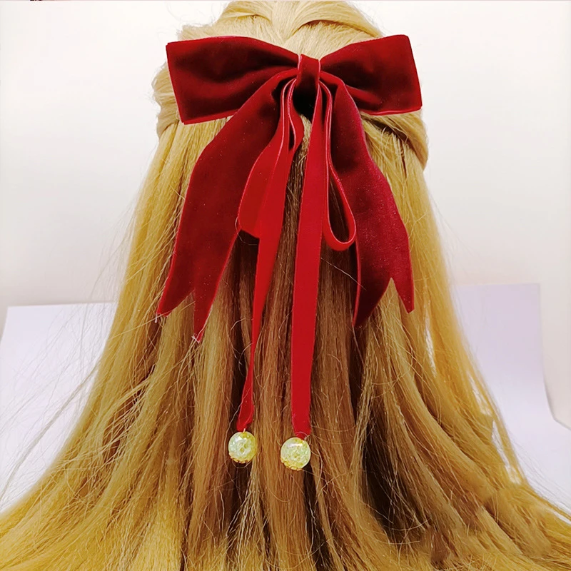 head wrap for women Haimeikang Bow Hair Clip Black Velvet Hair Bows Hairpins Women Elegant Barrette Girls Bowknot Hair Accessories cute hair clips