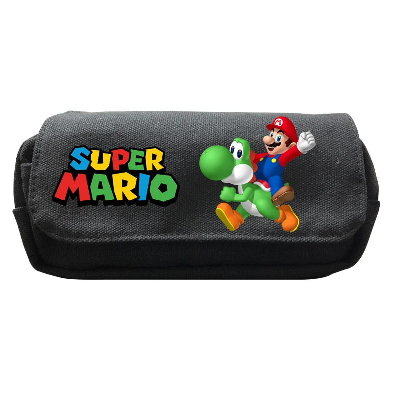 Косметическая черная сумка для хранения в стиле супер Марио, школьный пенал, чехол для мальчиков с рисунком аниме, Большая вместительная коробка для макияжа - Цвет: 13