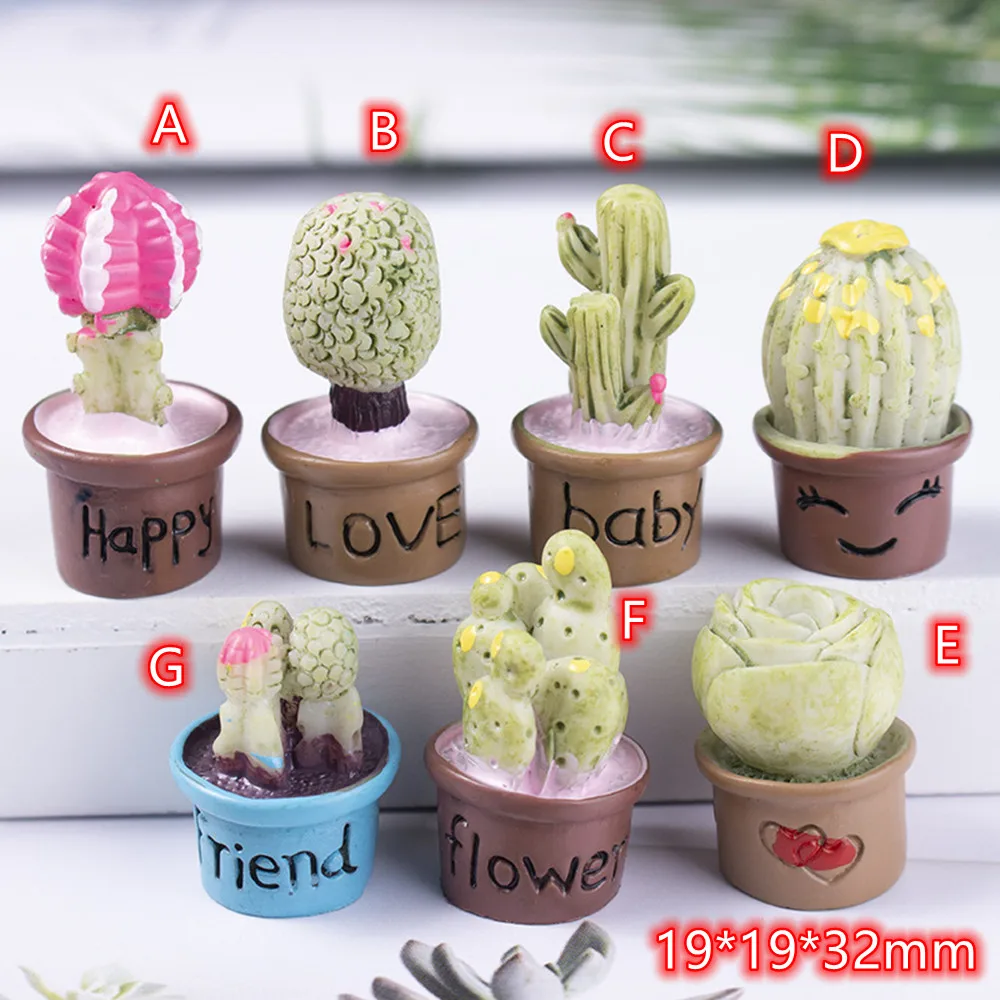 

Resin Decorations Cabochons for Home 5pcs Cute Catus Flower Cabochon Ornaments for DIY handcrafts