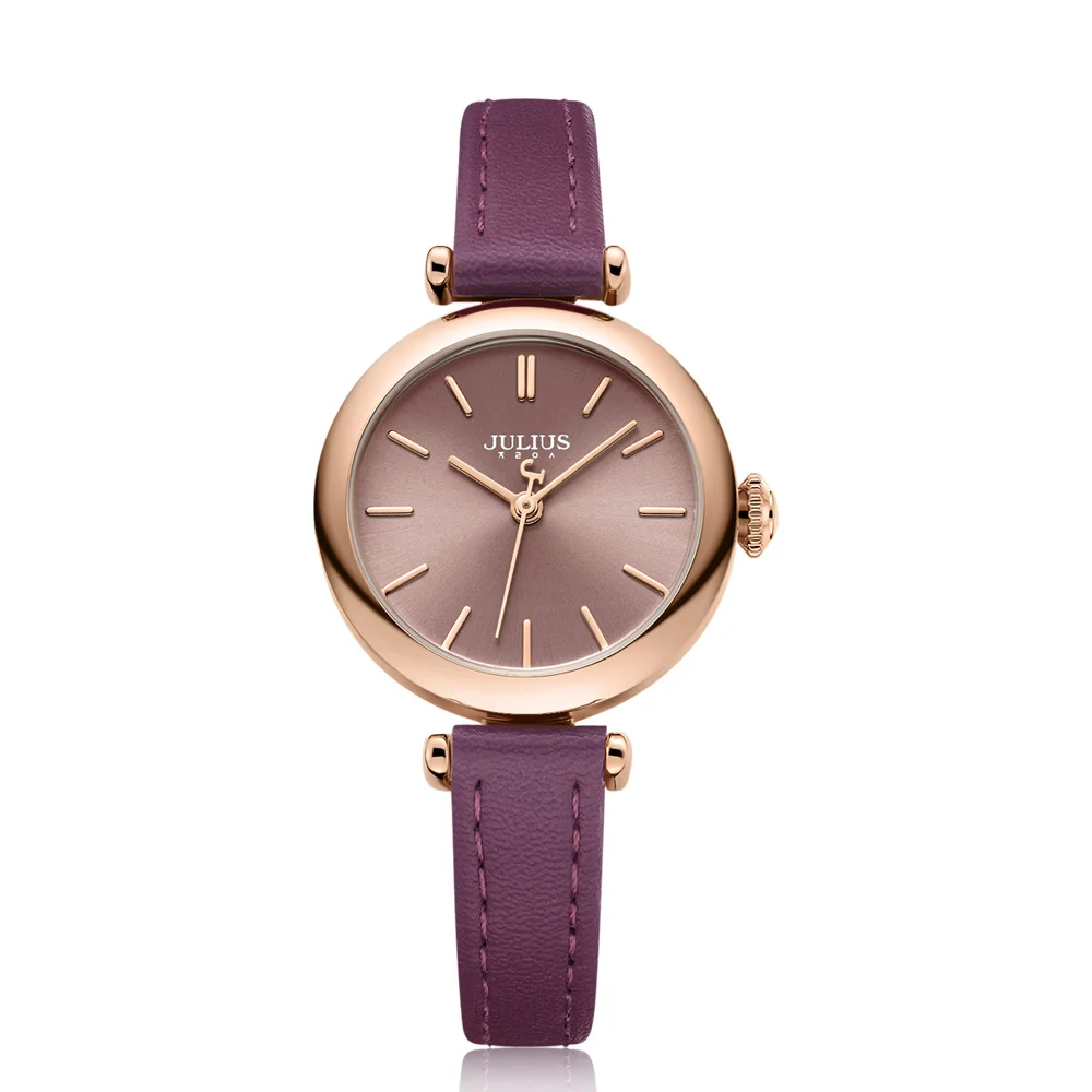 JULIUS Einfachheit frauen Kleid Uhr Klassische Lederband Uhren Schlanke Damen Japan Quartz Movt High-End Luxus Reloj JA-1018
