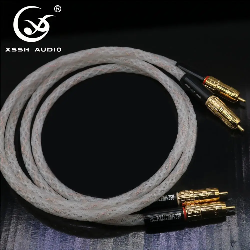 XSSH аудио Hifi 1 пара м HIFI соединение инструмент позолоченный RCA разъем к разъемам