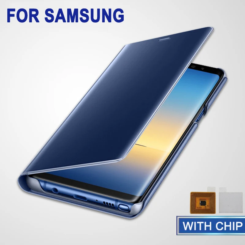 Смарт-чип зеркальный чехол для Samsung Galaxy Note 20 10 9 8 5 Pro Флип кожаный S8 S9 S10 S20 S7 S6 Edge |