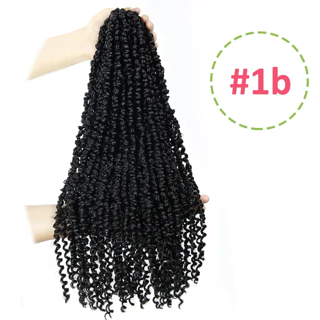 Synthetic Crochet Braids Hair For Passion Twist Pre-Looped Fluffy Ombre 12 18 22 28Inch Pre-Twisted For Black Woman YXCHERISHAIR #1B