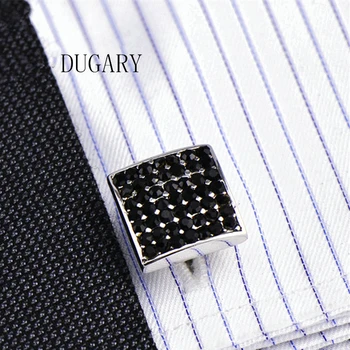 

DUGARY Luxury shirt cufflink for mens Brand cuff button Gypsophila Crystal cuff link High Quality gemelos abotoaduras Jewelry