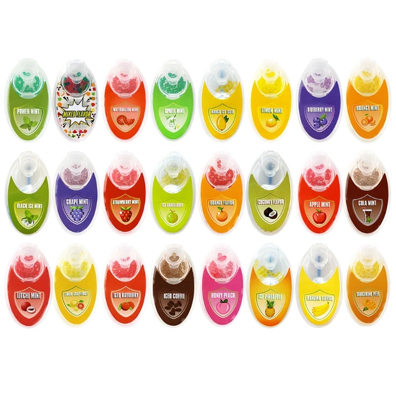 100 шт микс фруктовым вкусом ментол капсулы мятный бусины взрыв выталкивает сигаретного фильтра щетка мяч для курительных принадлежностей