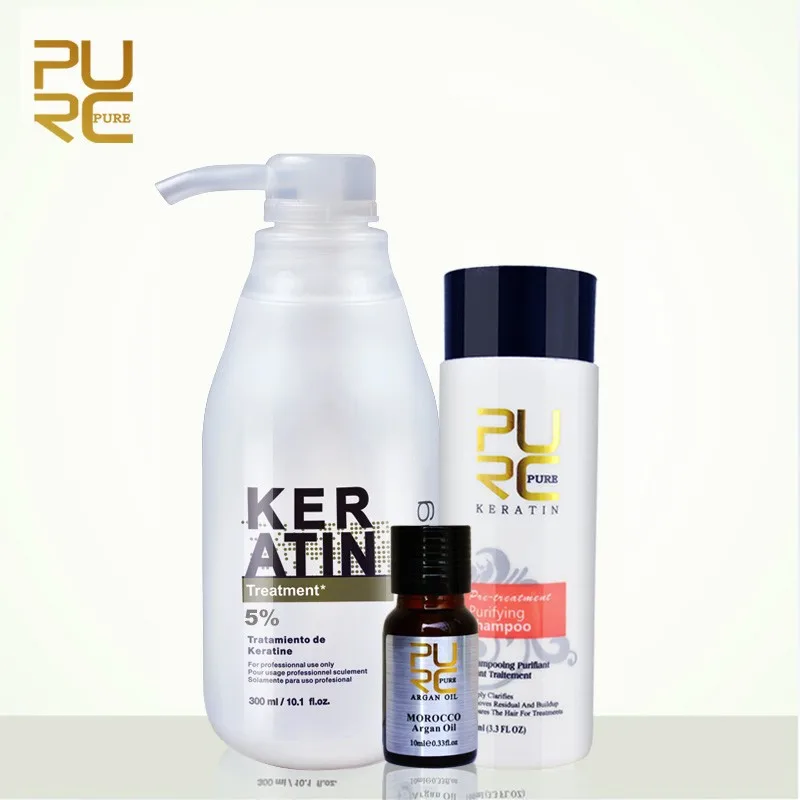 300ml keratin 5% and one piece shampoo and argan oil