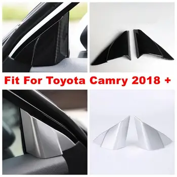 

Inner Window Pillar A Front Door Triangle Frame Decoration Cover Trim Fit For Toyota Camry XV70 2018 2019 2020 ABS Carbon Fiber