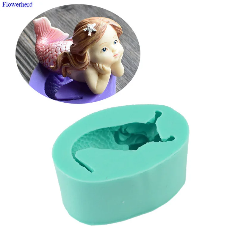 3d Mermaid Fondant Cake Silicone Mold Baking Diy Mermaid Chocolate Mold