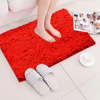 

Door Mat Foot Pad Floor Mat Soft Comfortable Portable 25mm 60*40cm Chenille Home Kitchen Living Room Water-Absorbing Household