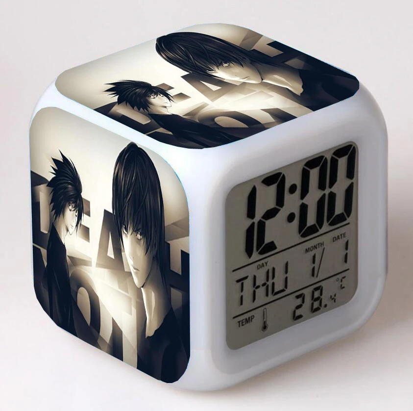 

Anime Death Note Cartoon LED 7 Color Flash Digital Alarm Clocks Night Light Bedroom Desk Clock despertador Alarm-Clock